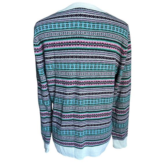 Talbots Women’s Size Large Lambs Wool Blend Fair Aisle Sweater - Picture 3 of 7